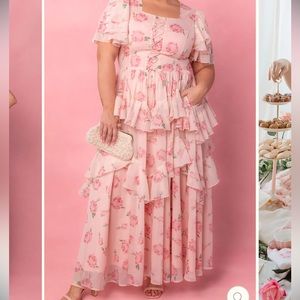 Solana pink floral gown